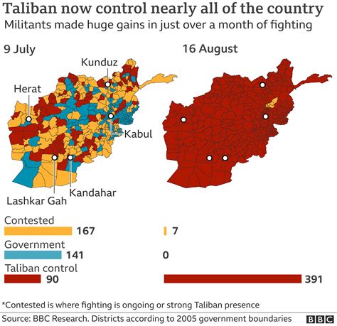 mapping the advance of the taliban in afghanistan bbc news