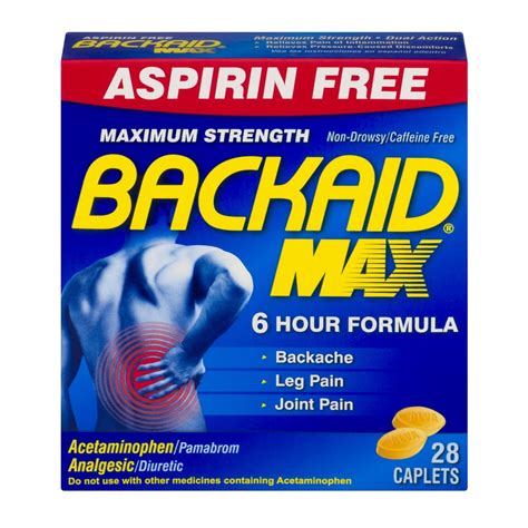 Backaid Max Maximum Strength Pain Relief Caplets 28 Ct