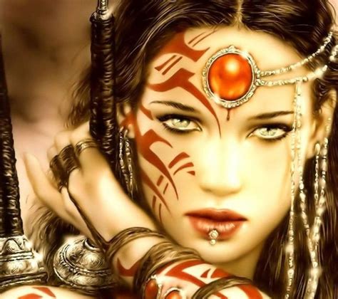 Female Women Warriors Tribal Art Fantasy Warriors Pinterest