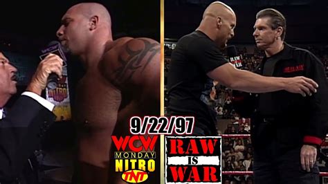 WCW Nitro Vs WWF RAW September Full Breakdown Austin McMahon Stun MSG Goldberg