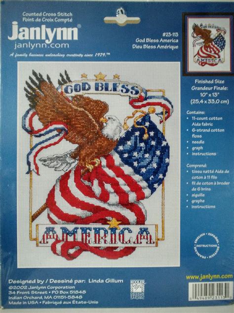 Sold Out Janlynn God Bless America Counted Cross Stitch 23 113