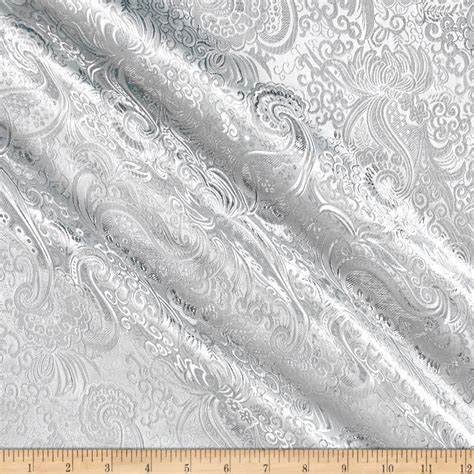Paisley Metallic Brocade White Brocade Fabric Brocade Fabric