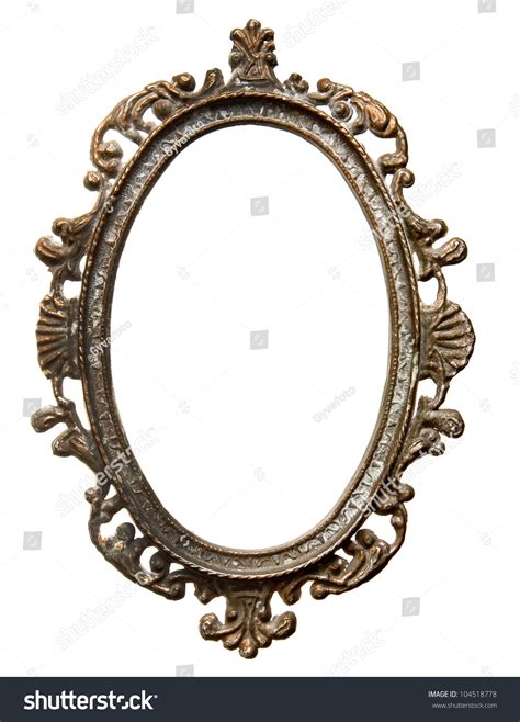 Vintage Metal Oval Frame Isolated On Stock Photo 104518778 Shutterstock