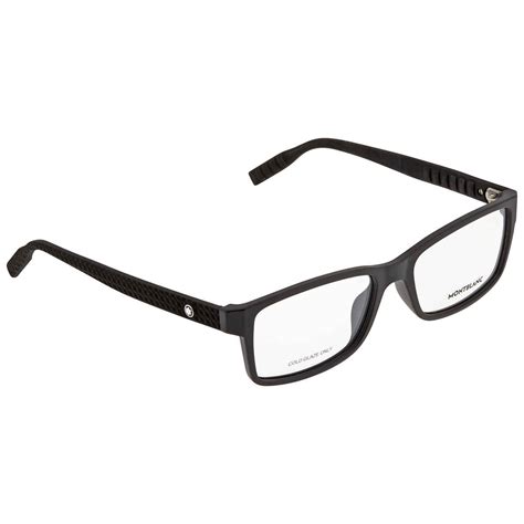 Montblanc Men S Black Rectangle Eyeglasses Mb0066o001 56 Mb0066o001 56 Ebay