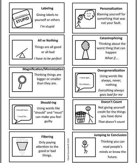 Identify Cognitive Distortions With This Printable Worksheet Style