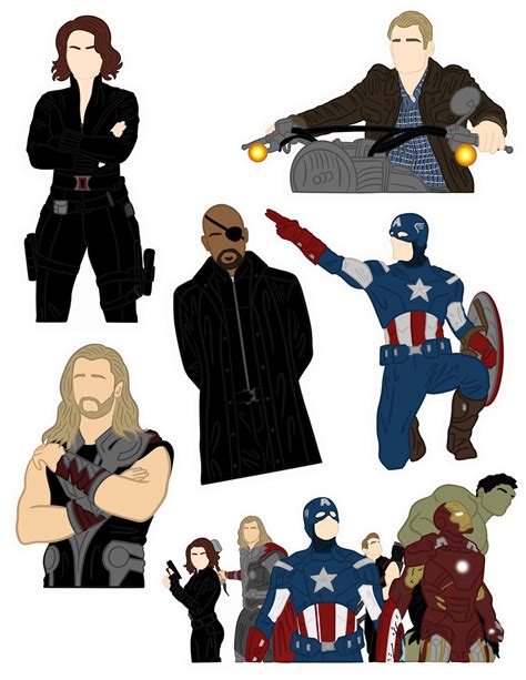 The Original 6 Avengers Sticker Pack Etsy