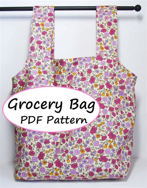 Pdf Sewing Pattern Grocery Bag Downloadable Etsy