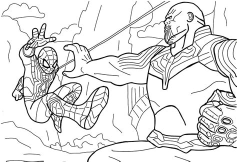 Spiderman Vs Thanos Coloring Page Free Printable Coloring Pages For Kids