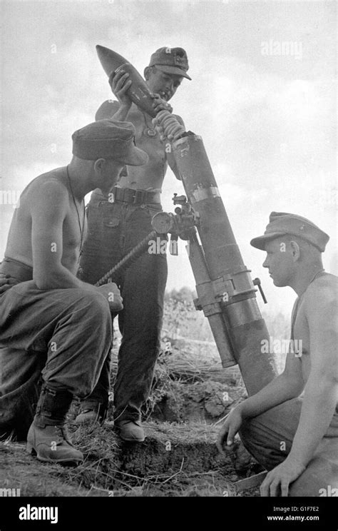 German Wehrmacht Soldiers With 120mm Mortar Summer 1944 Eastern Front