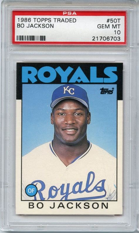 Lot Detail 1986 Topps Traded 50t Bo Jackson Rc Rookie Card Psa 10