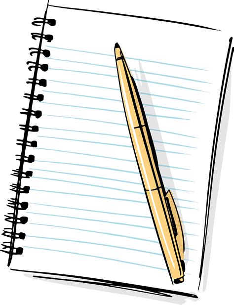 Download Hd Cartoon Pencil And Paper Pencil And Paper Png Notebook