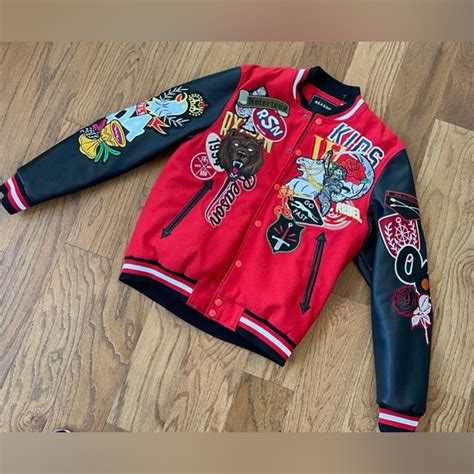Reason Jackets And Coats The Reginals Varsity Jacket In Red And Black