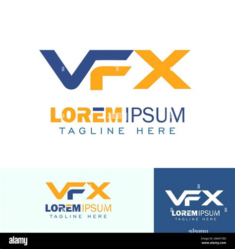 A Vector Illustration Set Of Vfx Monogram Initial Logo Sign Stock