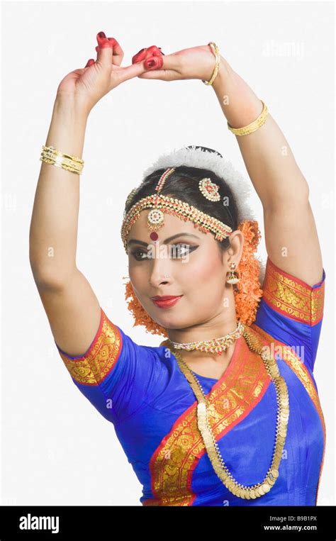 Woman Performing Bharatnatyam Classical Dance Hi Res Stock Photography