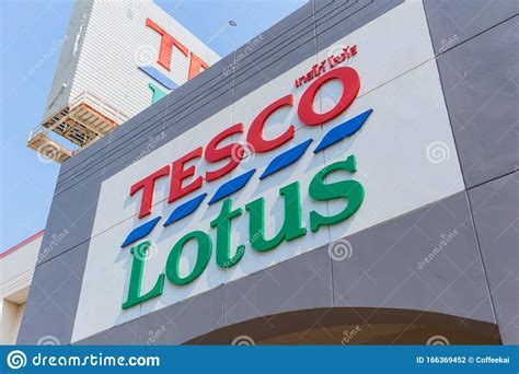 Tesco Lotus In Thailand Logo Banner Store Front Branches From Tesco