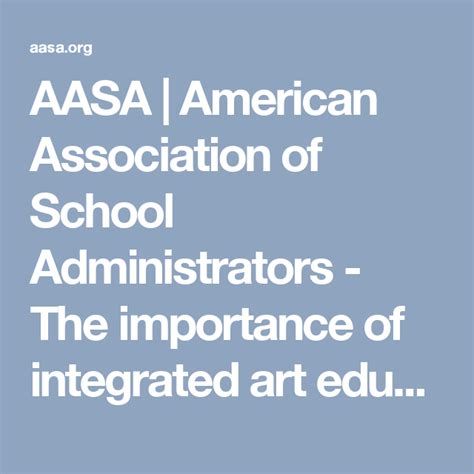 Aasa American Association Of School Administrators The Importance Of Integrated Art