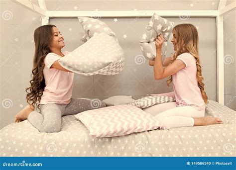 Soulmates Girls Having Fun Sleepover Party Pillow Fight Pajama Party Sleepover Time For Fun