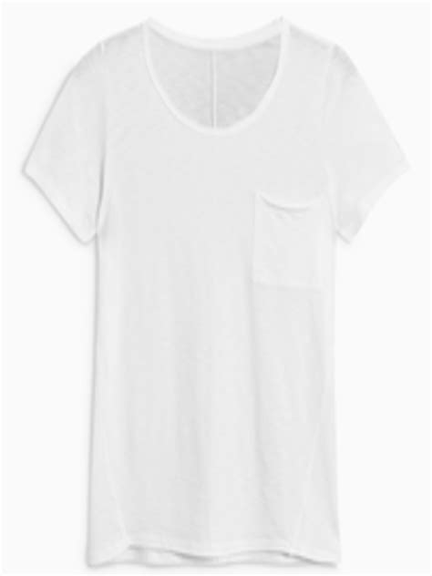 Buy Next Women White Solid Round Neck Pure Cotton T Shirt Tshirts For