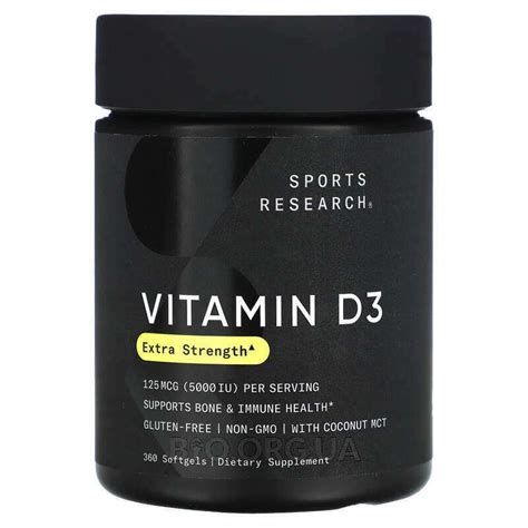 Vitamin D3 With Organic Coconut Oil 5000 Iu 360 Sports Research