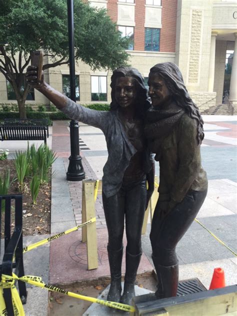 sugar land texas erects statue of girls taking selfie