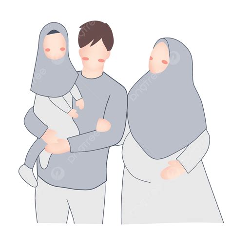 임신 한 행복한 이슬람 가족 어머니의 그림 행복한 가족 무슬림 가족 임신 한 어머니 Png 일러스트 및 Psd 이미지 무료
