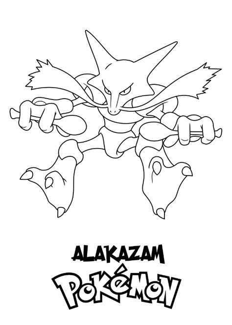 Pokemon Alakazam Kolorowanka Morindia Pokoloruj Rysunek