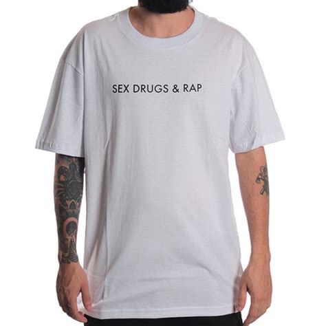 Camiseta Diamond Essentials Sex Drugs And Rap Branco Rock City