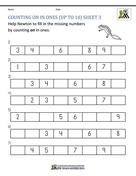 Counting Worksheets Kindergarten Printable