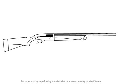 How To Draw A Beretta A400 Shotguns Step By Step