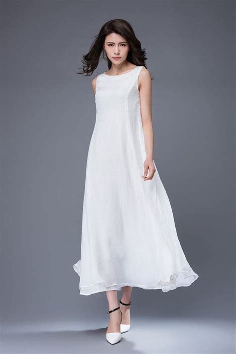 White Dress Chiffon Dress Handmade Simple Elegant Floaty Etsy Uk