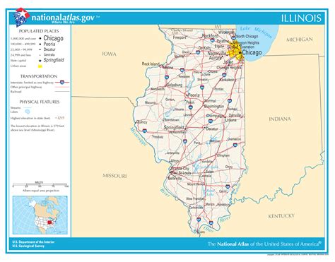 Large Detailed Map Of Illinois State Illinois State Large Detailed Map