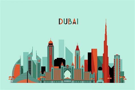 Dubai skyline silhouette from skyline, city, and cityscape. Dubai skyline, Arab Emirates | Dubai, Dubai city, City skyline