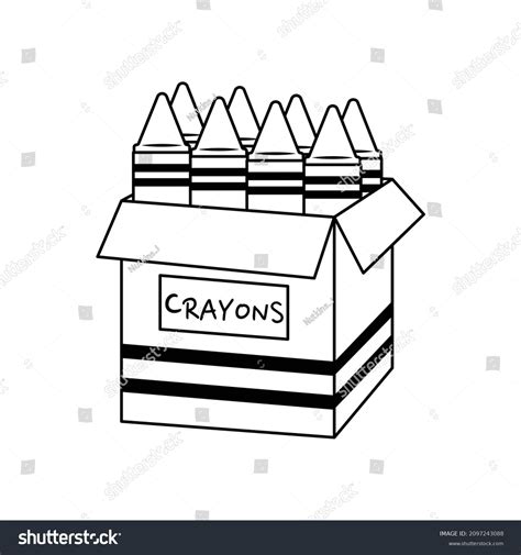 Box Crayons Vector Illustration Cartoon Isolated Stock Vector Royalty