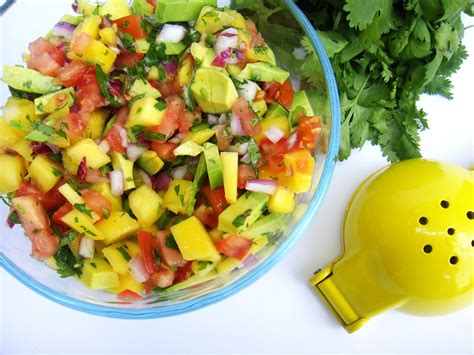 Toss up a salad with tangy lime chicken and sweet mango avocado salsa. Mango Avocado Salsa | Raw Edibles