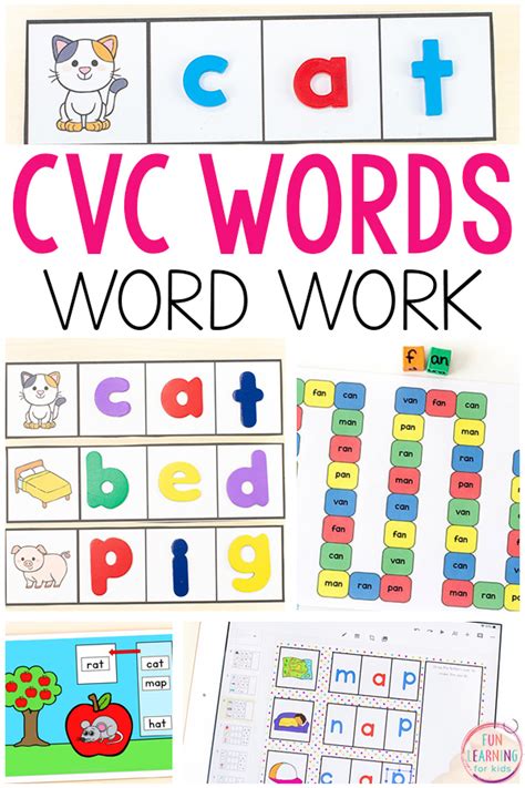 Teaching Resource Preschool Education Learn To Read Cvc Words Phonics Activity Sight Word