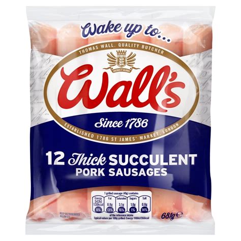 Walls Classic Frozen Sausages 500 G Uk Grocery