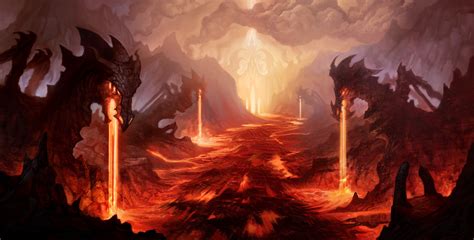 Download Lava Dragon Fantasy Landscape Hd Wallpaper By Nemanja Stankovic