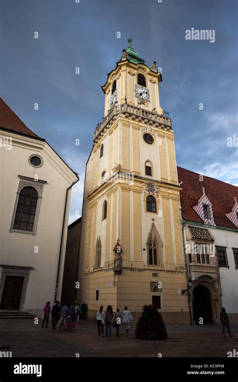Slovakia Bratislava Old Town Hall Stara Radnica Tower From 14th