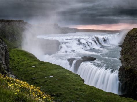 Gullfoss Iceland Hvitau River Waterfall Wallpapers Hd Desktop And