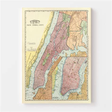 Vintage Map Of New York New York 1897 By Teds Vintage Art