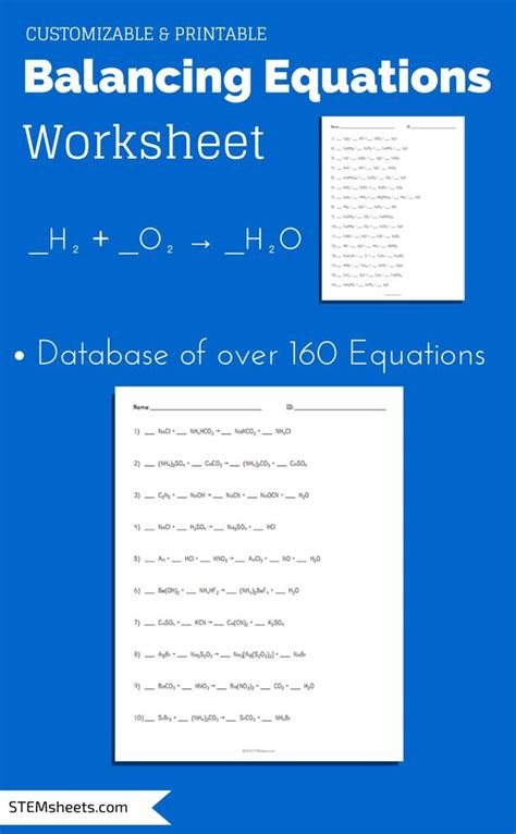 These are really just decomposition reactions; Balancing Chemical Equations Worksheet that you can ...