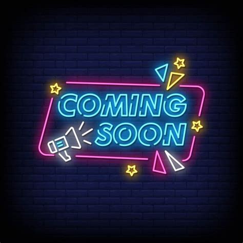 Coming Soon Neon Sign Style Text Vector Neon Signs Neon Design Neon
