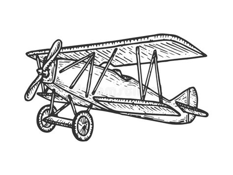 Vintage Airplane Sketch Engraving Vector Stock Vector Illustration Of