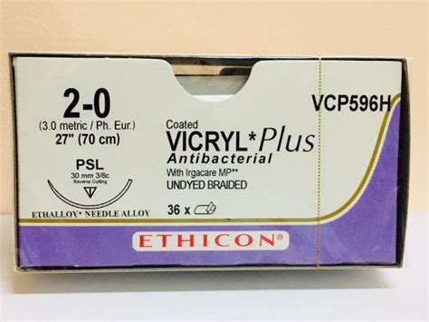 Ethicon Vcp596h Coated Vicryl Plus Suture Precision Point Reverse