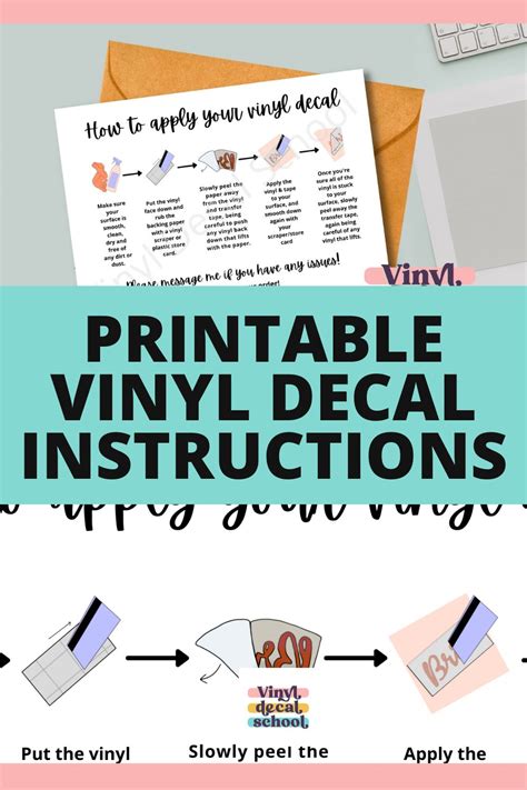 Vinyl Decal Instructions Printable Card With Illustrations