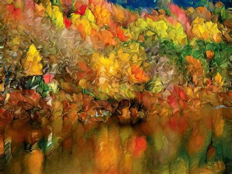 Flaming Autumn Abstract Painting By Georgiana Romanovna