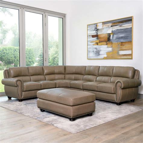 Austin 4 Piece Top Grain Leather Living Room Set Shueyfoster