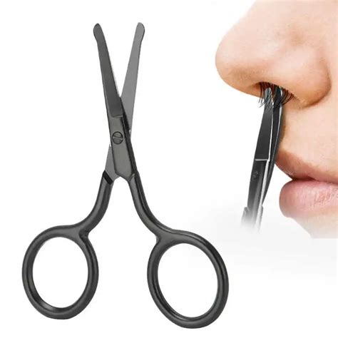 1pcs Stainless Steel Nose Hair Scissors Oblique Angle Nose Facial Hair