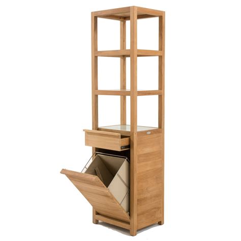 Pacifica Teak Laundry Hamper and Shelf | Westminster Teak
