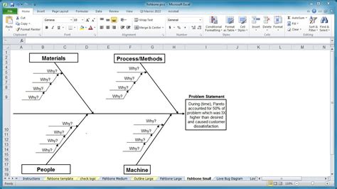 How To Create A Fishbone Diagram In Excel Youtube